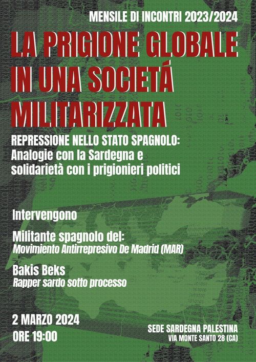 Repessione nello stato spagnolo: analogie con la Sardegna e solidarietà con i prigionieri politici 