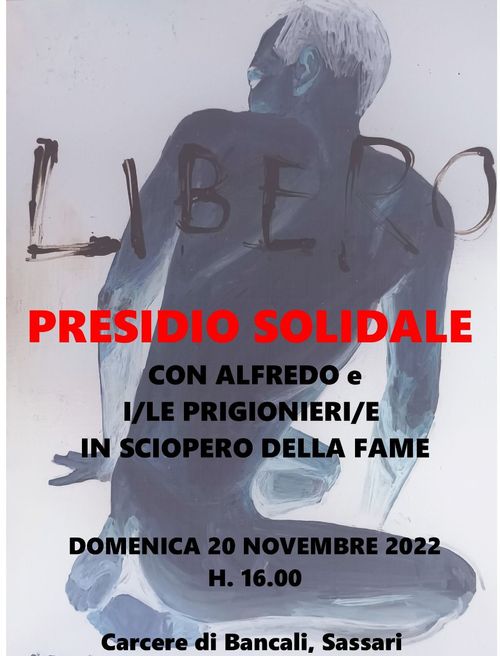 Presidio in solidarietà con Alfredo Cospito e i/le prigionirei/e in sciopero della fame 