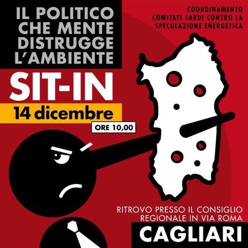 IL POLITICO CHE MENTE DISTRUGGE L'AMBIENTE- SIT IN