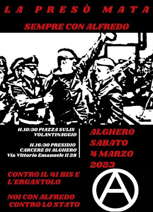 Volantinaggio - Presidio al Carcere - Per Alfredo
