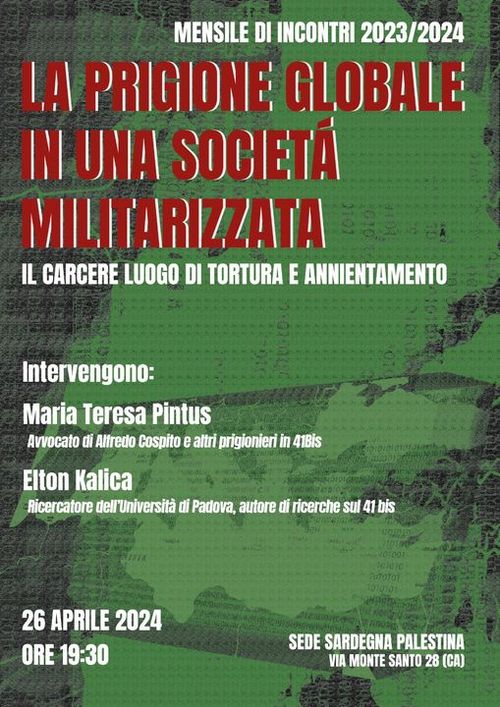 IL CARCERE LUOGO DI TORTURA E ANNIENTAMENTO - MENSILE DI INCONTRI 2023/2024 