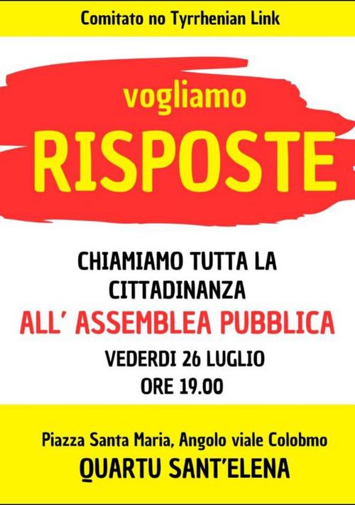 ASSEMBLEA PUBBLICA - VOGLIAMO RISPOSTE!
