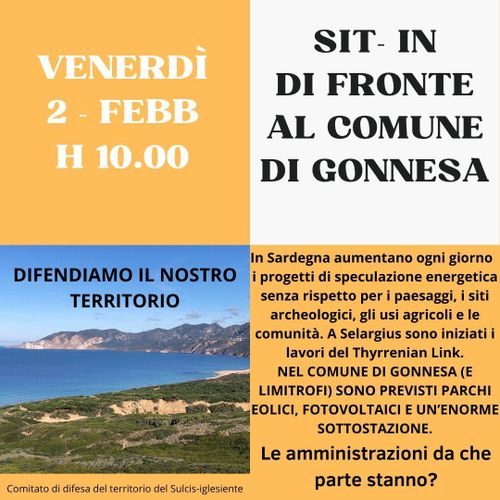 SIT-IN DAVANTI AL COMUNE DI GONNESA