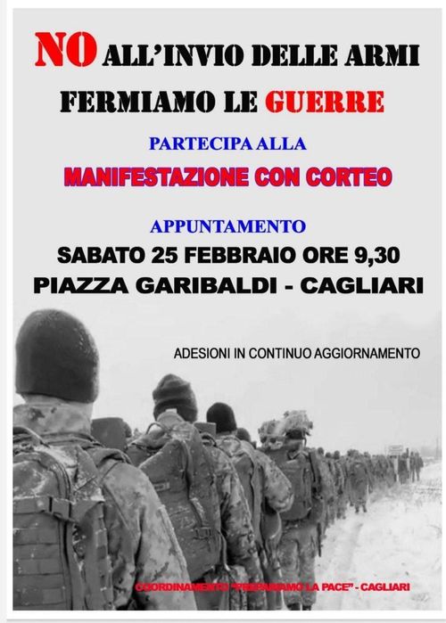 Manifestazione e corteo contro le guerre e l'invio delle armi