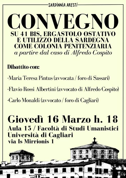 Convegno su 41bis, ergastolo ostativo e uso della Sardegna come colonia penale