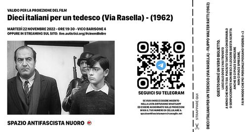 Proiezione film "Dieci italiani per un tedesco (Via Rasella)" di Walter Ratti (1962)