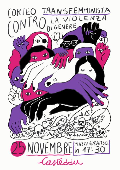 Corteo contro la violenza di genere a Cagliari