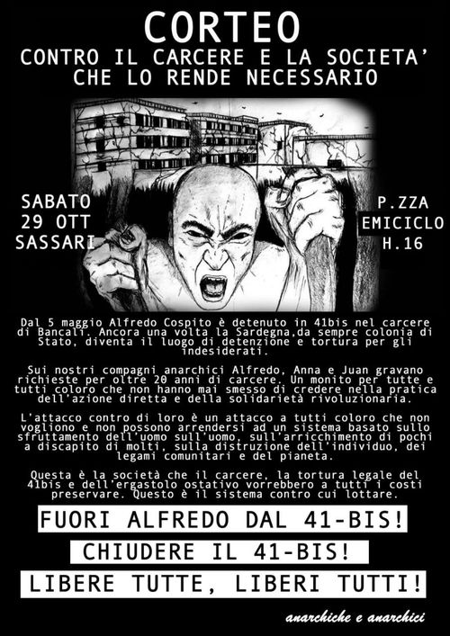 Manifestazione contro il carcere e la società che lo rende necessario