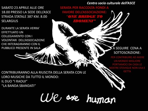 Serata per raccolta fondi a favore di "One bridge to Idomeni"