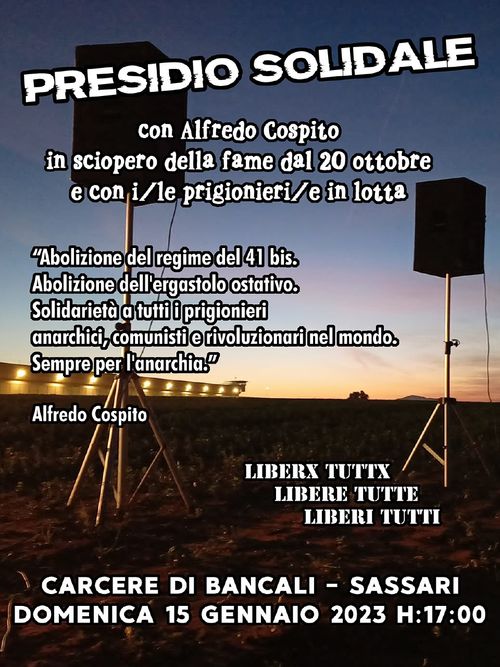 Presidio solidale con Alfredo Cospito