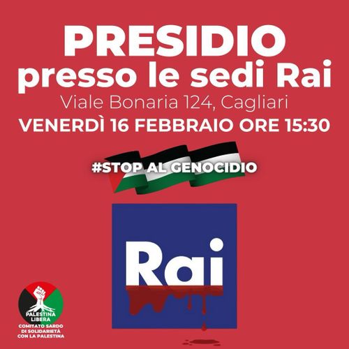 Presidio presso le sedi RAI in solidarietà col popolo palestinese