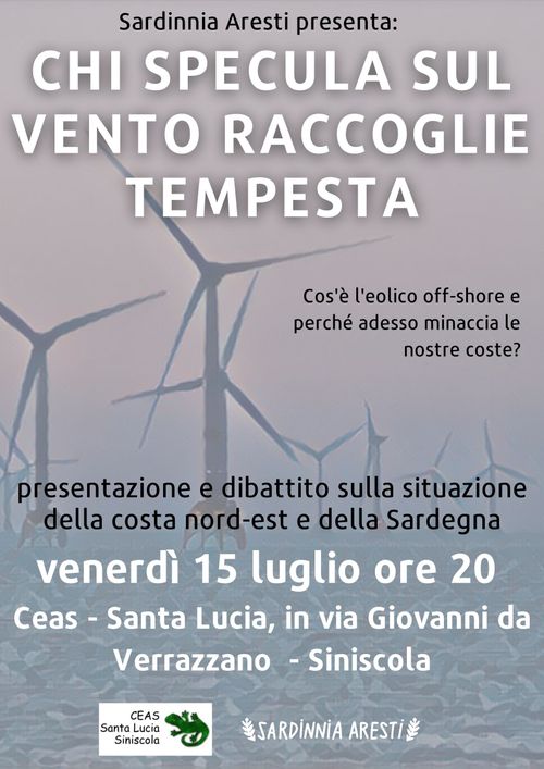 Presentazione di Chi specula sul vento raccoglie tempesta