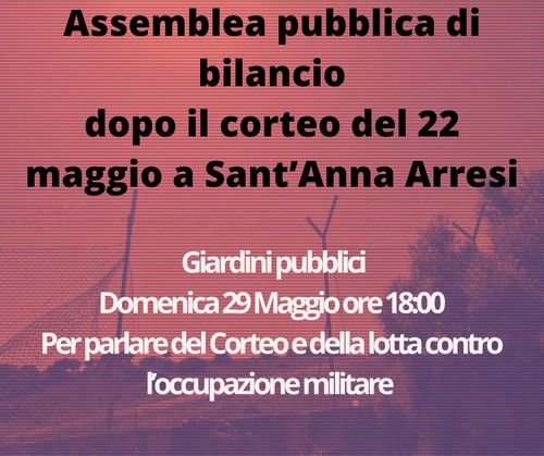 Assemblea di bilancio del corteo del 22 Maggio