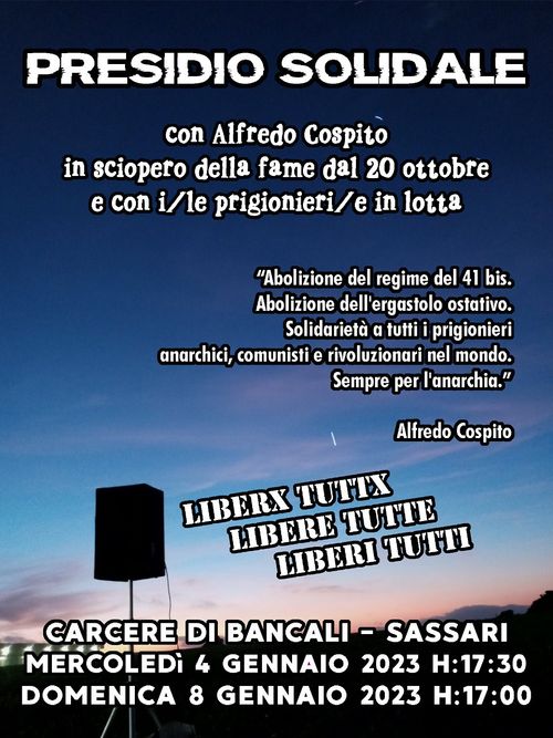 Presidio solidale con Alfredo Cospito