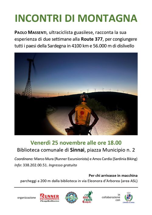 INCONTRI DI MONTAGNA - Paolo Massenti a Sinnai
