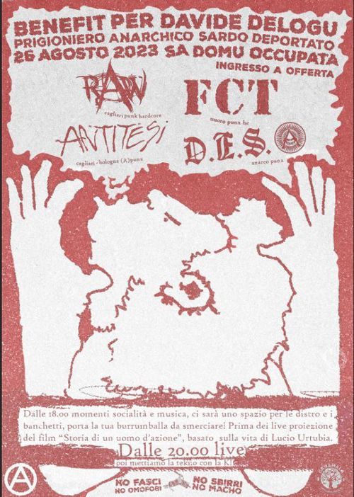BENEFIT PER DAVIDE DELOGU - PRIGIONIERO ANARCHICO DEPORTATO