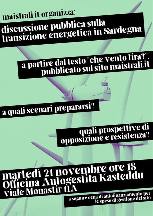 Discussione pubblica sulla transizione energetica in Sardegna
