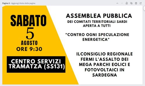 Assemblea Pubblica contro ogni speculazione energetica