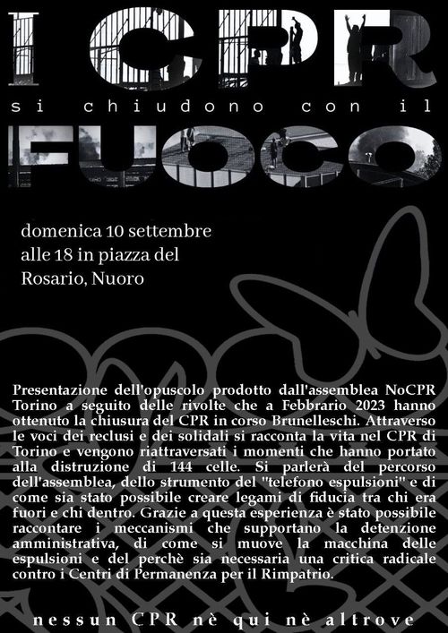 NUORO - I CPR si chiudono col fuoco
