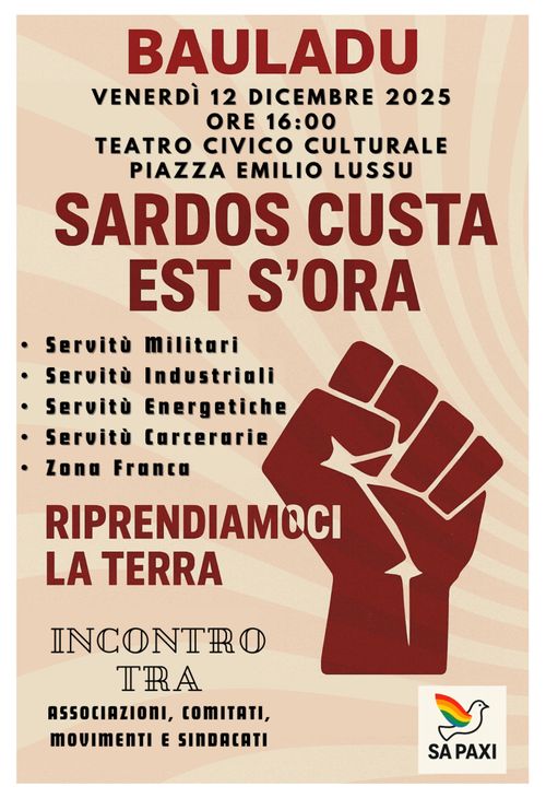 STOP ALLE SERVITÙ IN SARDEGNA: INCONTRO PUBBLICO A BAULADU